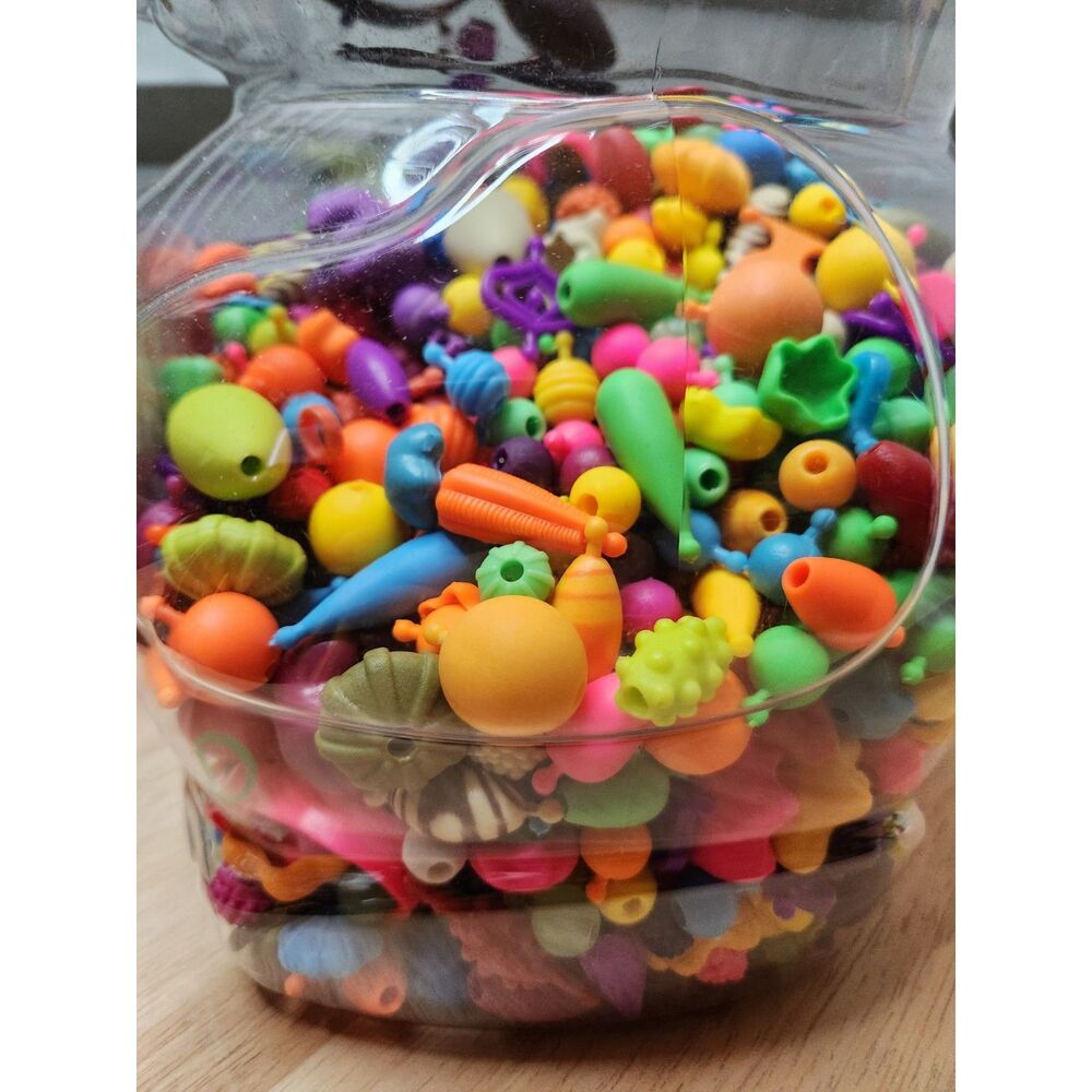 Jewelry Making Pop Beads Set – Assorted Shapes & Sizes – Kids Craft Toy